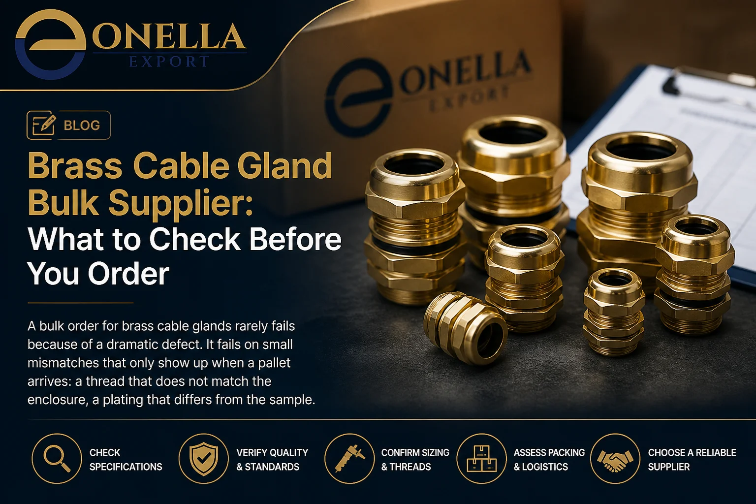 Brass Cable Gland Bulk Supplier: What to Check Before You Order